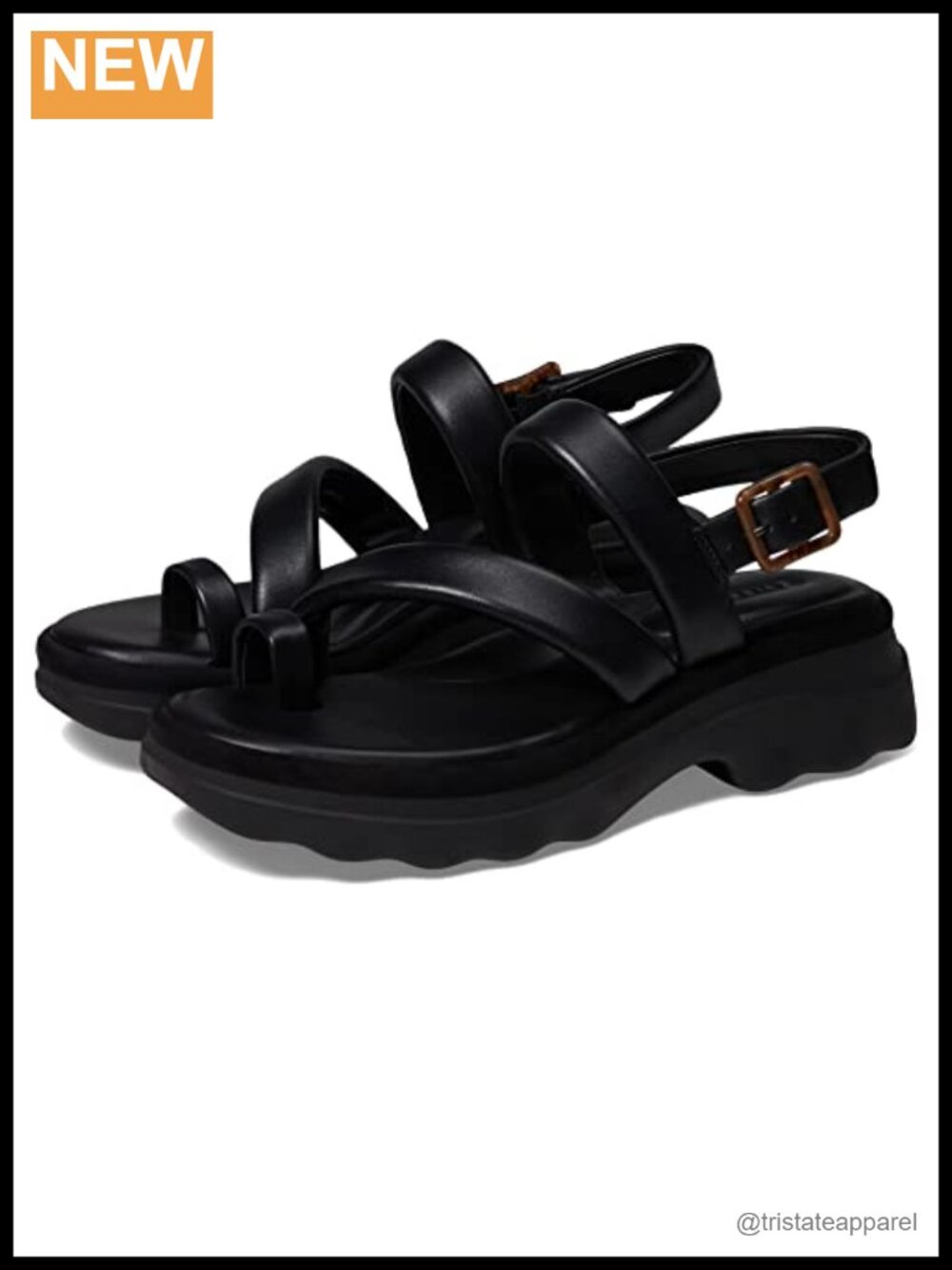 Vince Santa Cruz Leather Platform Slingback Sandals Adjustable Buckle